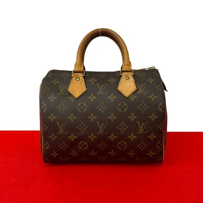 LOUIS VUITTON ルイヴィトン スピーディ 25 モノグラム レザー PVC ハンドバッグ ブラウン
81210