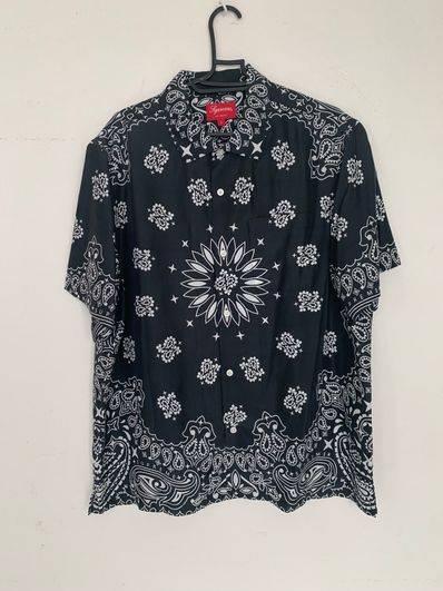 Supreme Bandana Silk S/S Shirt "Black"