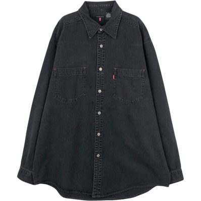 古着 リーバイス Levi's RED TAB 長袖 ブラックデニムシャツ メンズL相当/eaa652070
