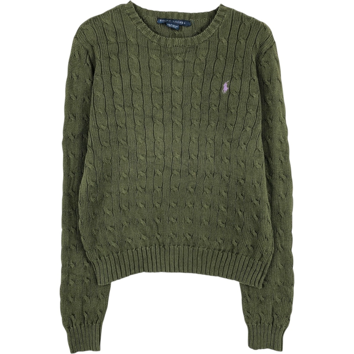 古着 ラルフローレン Ralph Lauren ケーブル編み コットンニットセーター レディースL相当/eaa617781