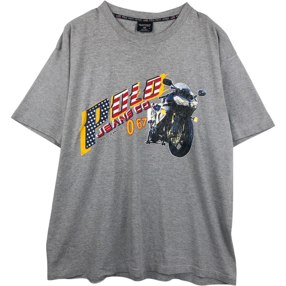 古着 ラルフローレン Ralph Lauren POLO JEANS COMPANY 星条旗柄 半袖 プリントTシャツ USA製 メンズXL相当/eaa619989