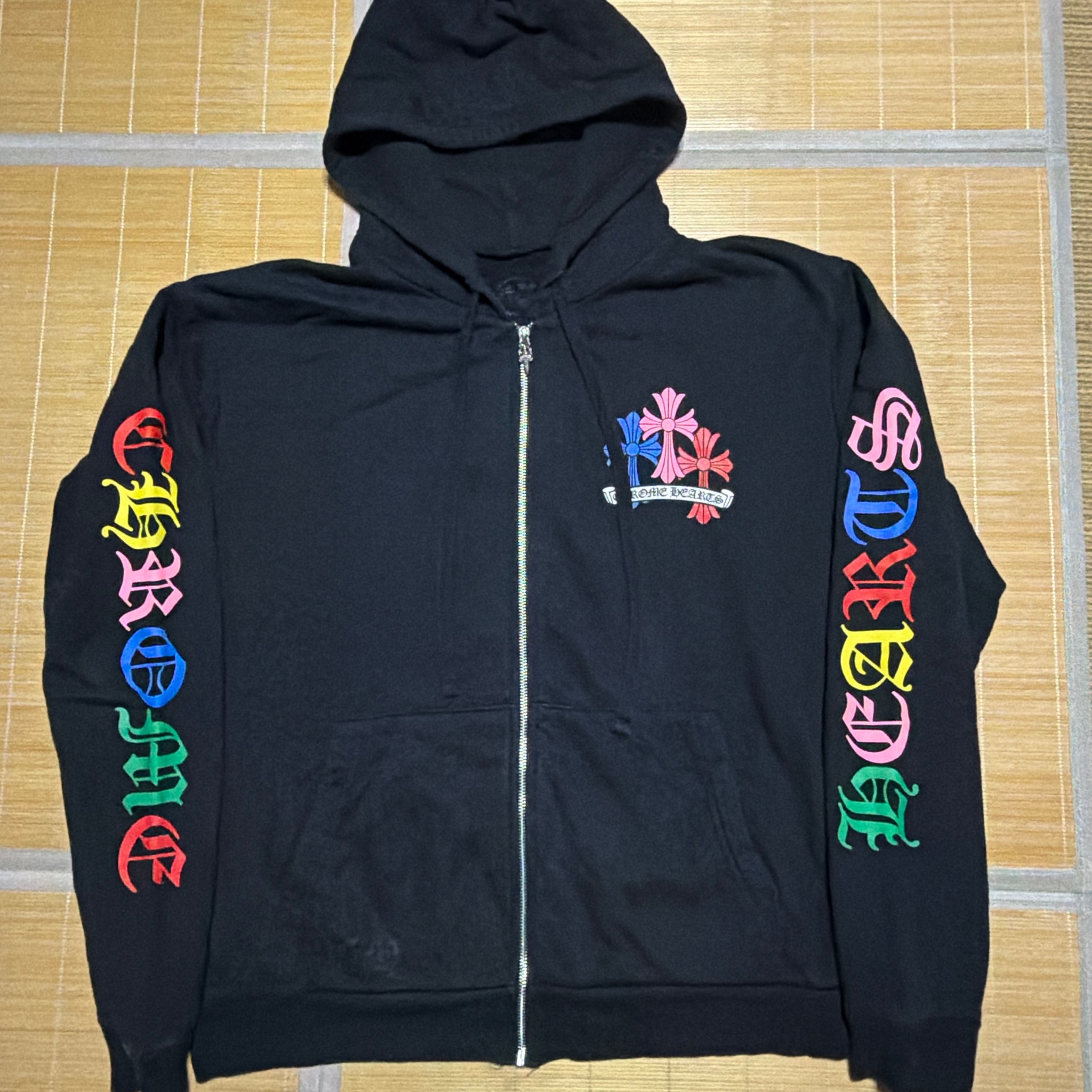 Chrome Hearts Multi Color Cross Cemetery Zip Up Hoodie "Black"