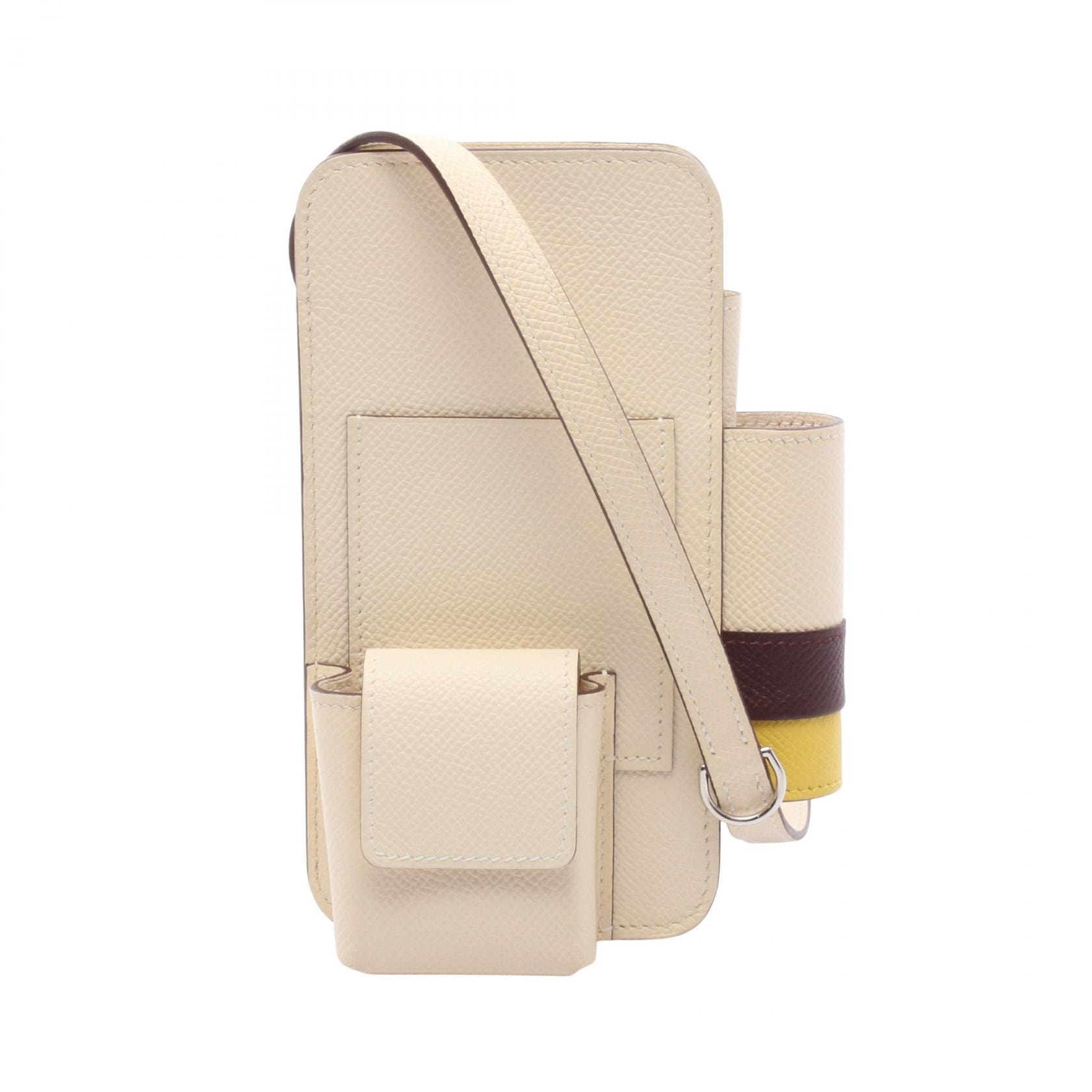 エルメス HERMES ウェイ フォンケース ショルダーバッグ バッグ レザー ヴォーエプソン ヴォーエプソン ナタ U刻印(2022年製造) レディース アイボリー系 / ブラウン系 / イエロー系 【中古】
