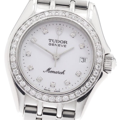 チュードル モナーク 10P ダイヤベゼル 15810 レディース 【中古】