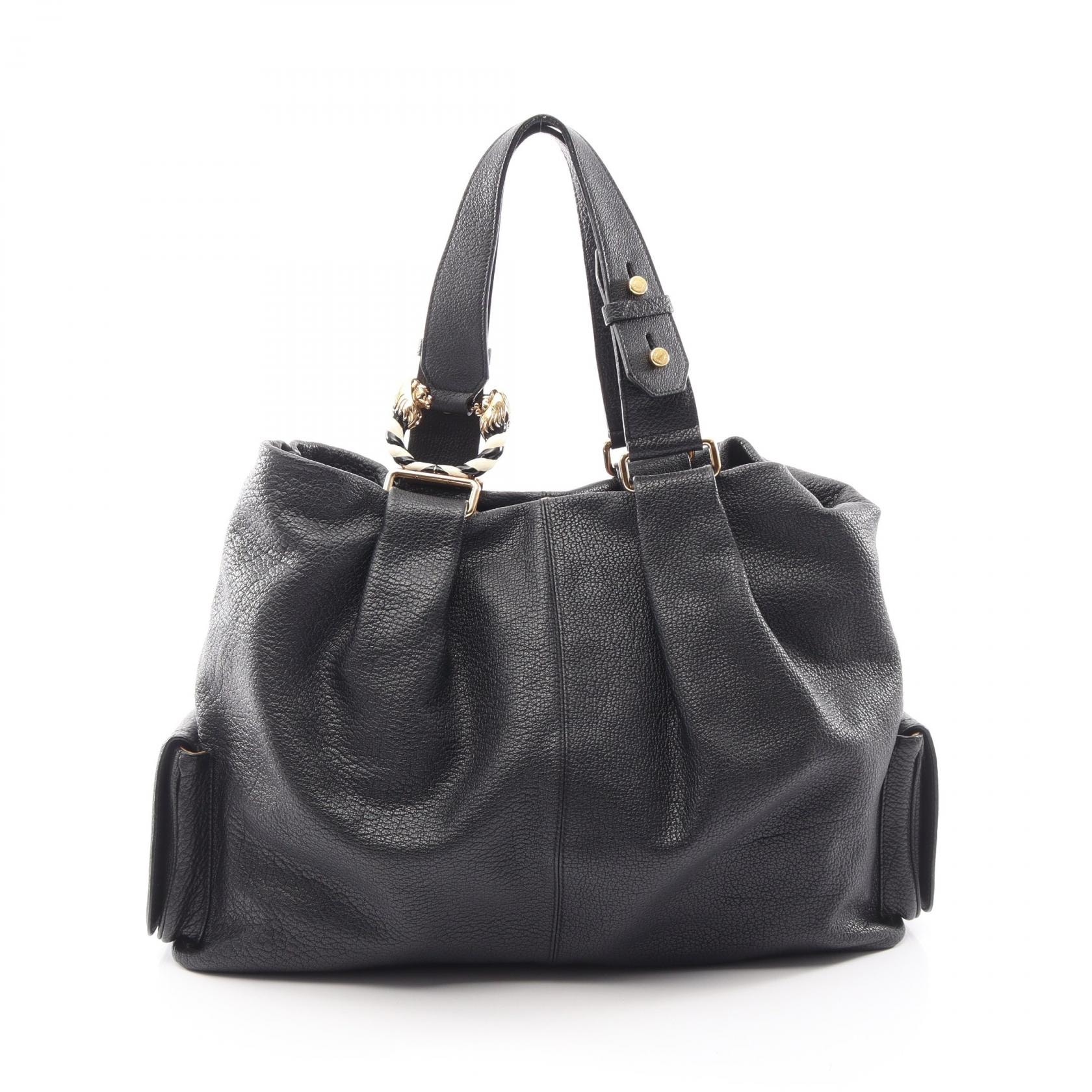 ブルガリ BVLGARI レオーニ トートバッグ バッグ レザー レディース ブラック系 【中古】
