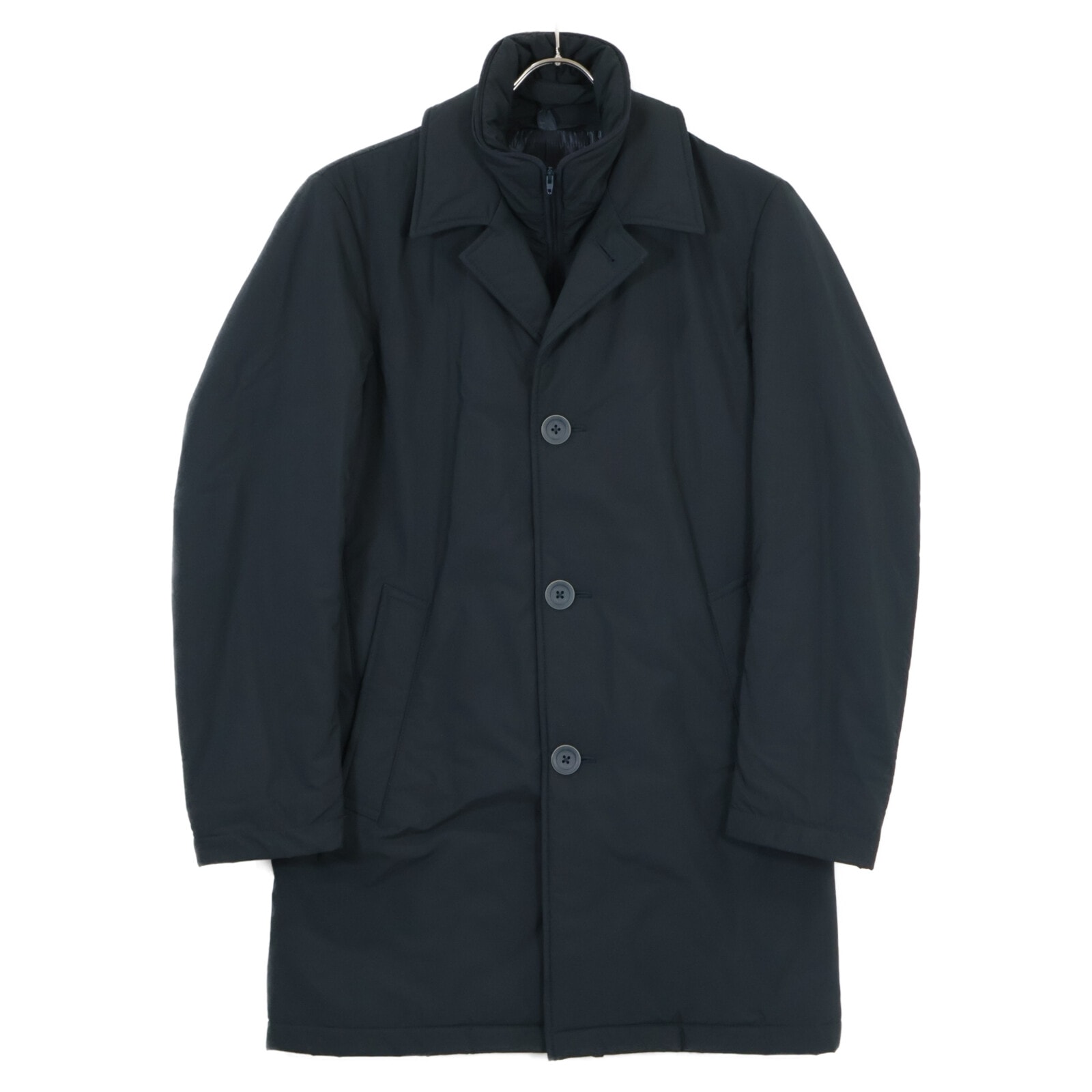 ヘルノ IM0155U-13275 ネイビー HERNO TECH ナイロン レイヤードステンカラーコート