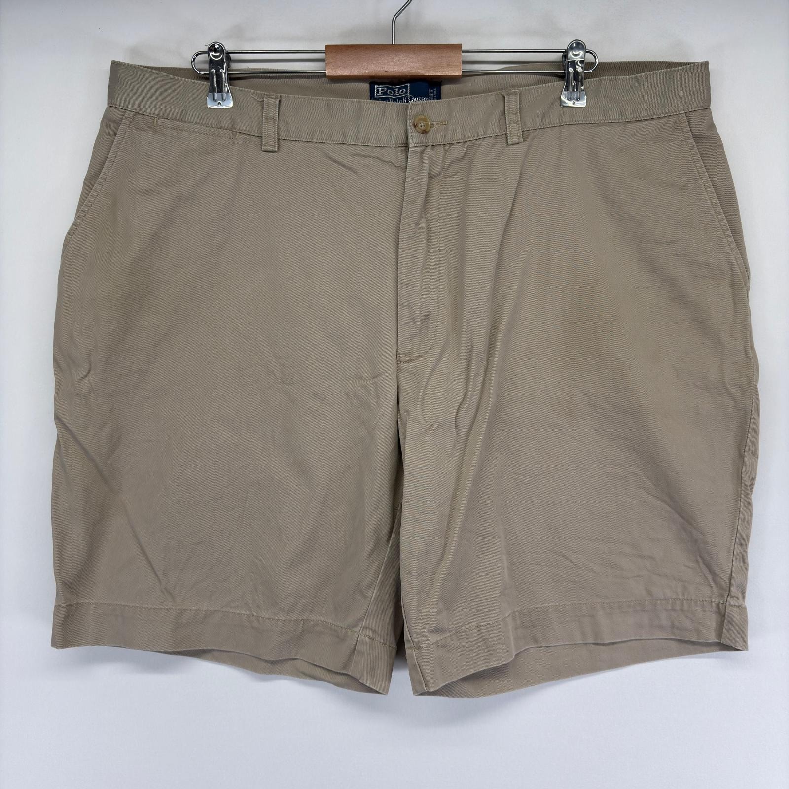 古着 ポロバイラルフローレン Polo by Ralph Lauren ショートパンツ ワンポイント ジップ ハーフパンツ ポロチノ w42 ベージュ メンズ