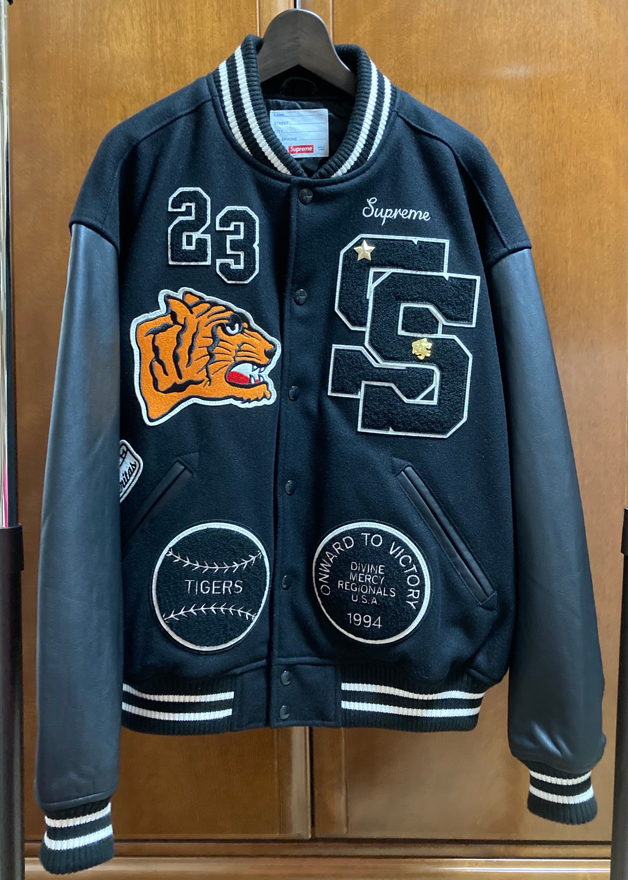 Supreme Tiger Varsity Jacket "Black"