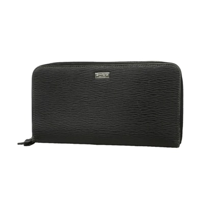 【6he5239】サルヴァトーレフェラガモ 長財布 レザー ブラック シルバー金具【中古】メンズ