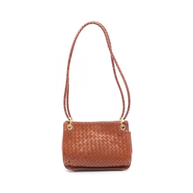 ボッテガヴェネタ BOTTEGA VENETA イントレチャート ショルダーバッグ バッグ ラムスキン(羊革) レディース ブラウン系 【中古】