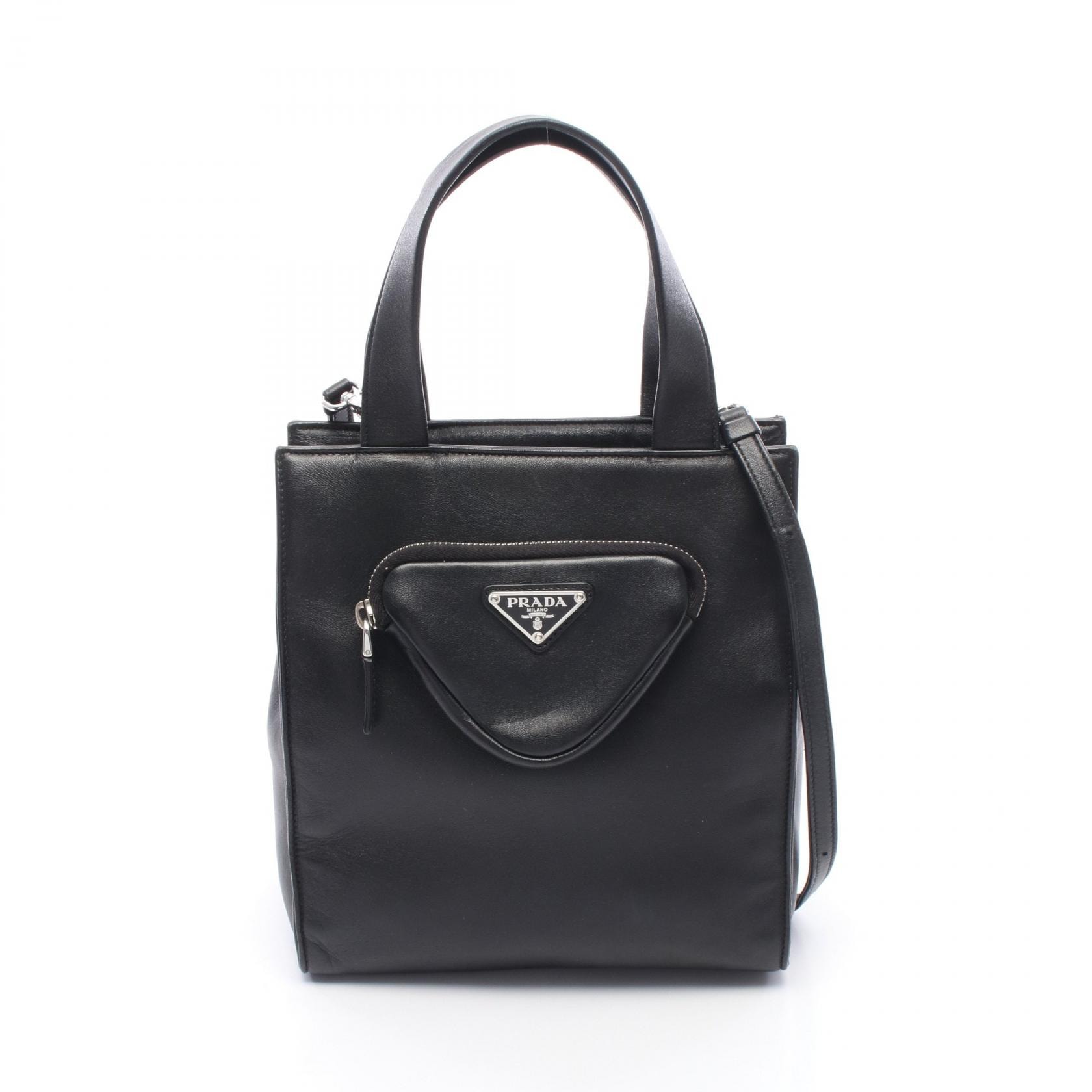 プラダ PRADA 2WAY ハンドバッグ バッグ レザー レディース ブラック系 1BG418 【中古】