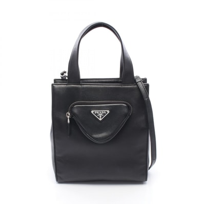 プラダ PRADA 2WAY ハンドバッグ バッグ レザー レディース ブラック系 1BG418 【中古】