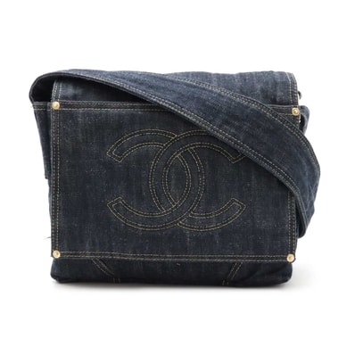 シャネル スパークリングデニム A31987 ショルダーバッグ レディース