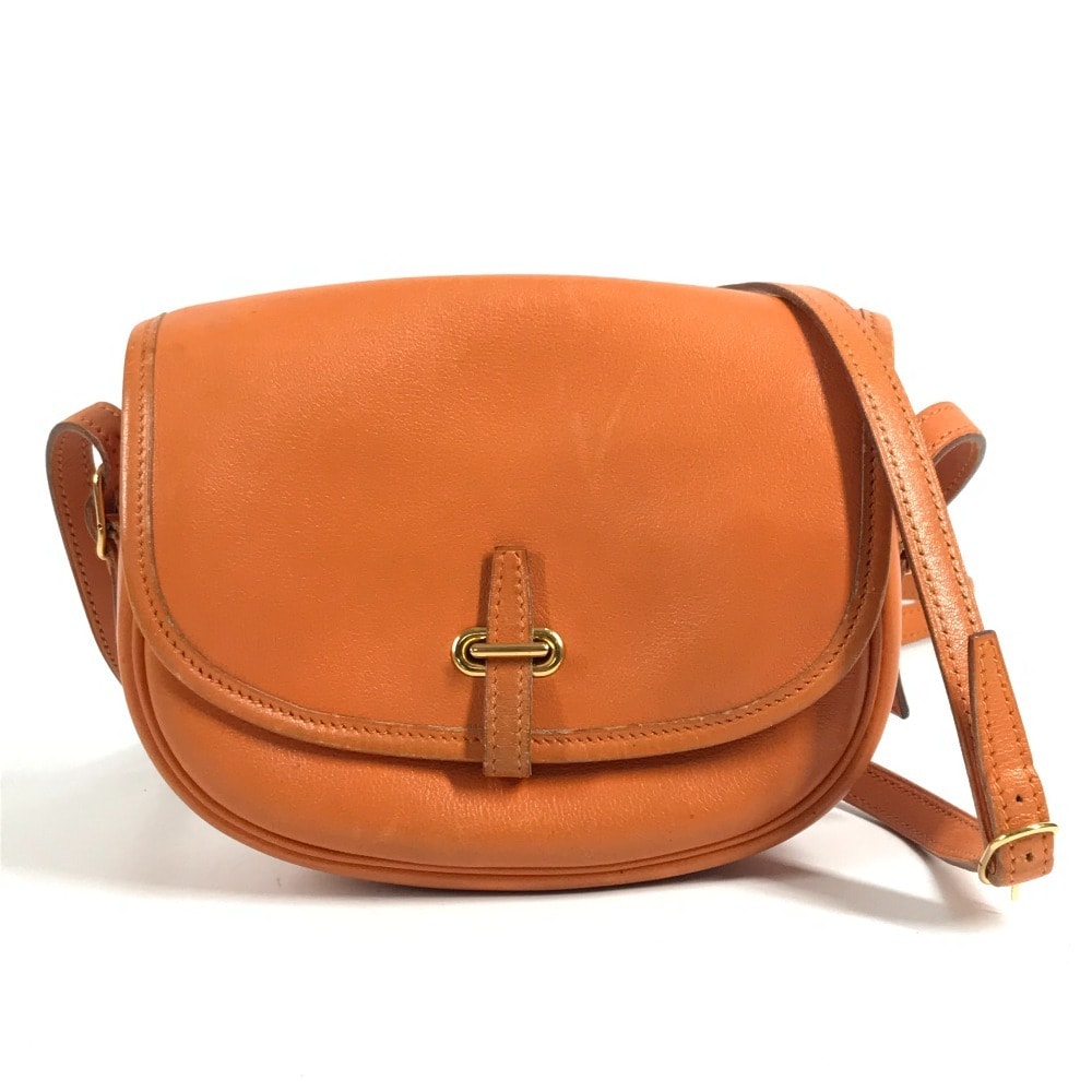 エルメス HERMES バルドゴルフ ミニ ヴィンテージ フラップ カバン バック 斜め掛け ポシェット ショルダーバッグ レザー オレンジ