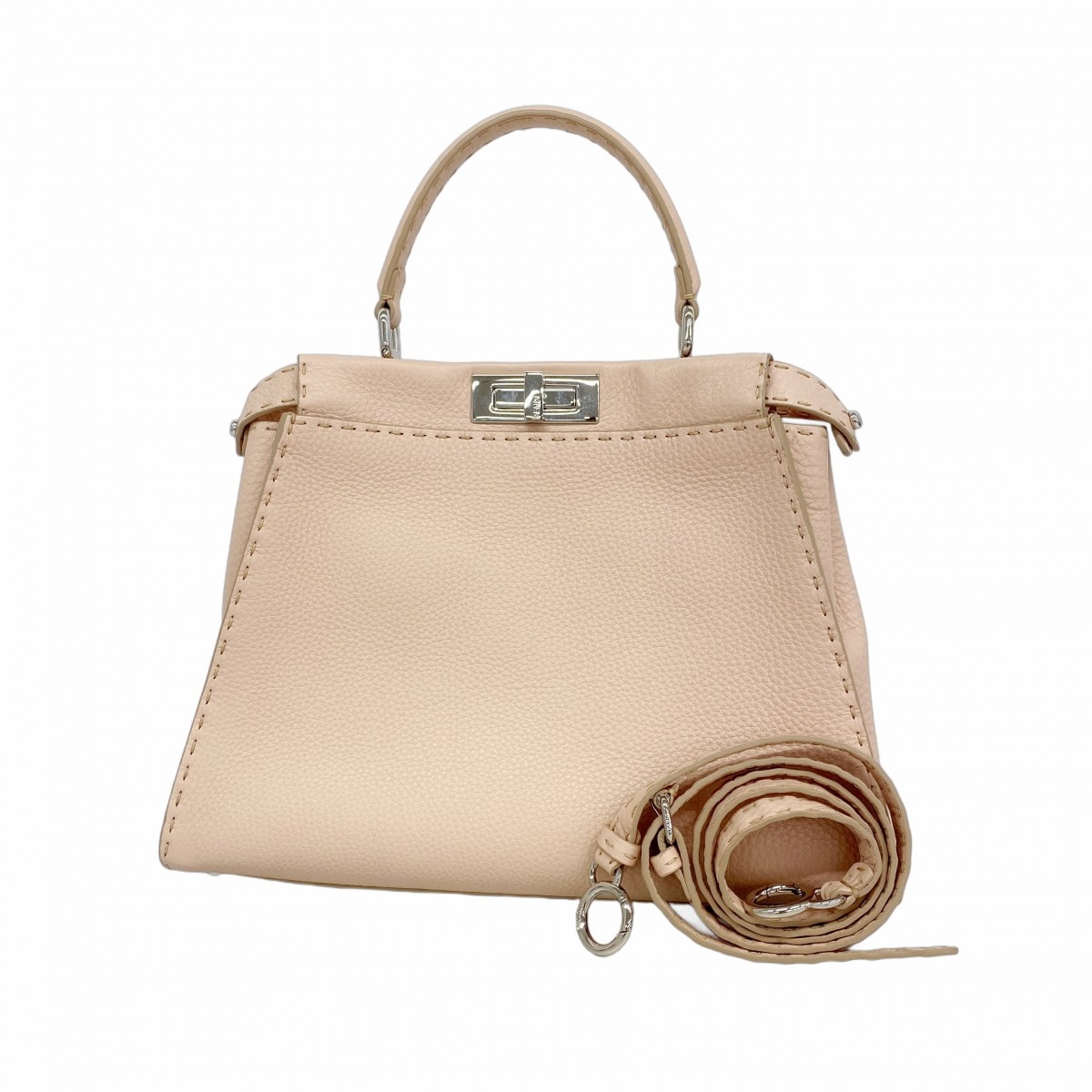 【6ee6299】フェンディ ハンドバッグ セレリア ピーカブー レザー ピンク シルバー金具 2wayバッグ【中古】レディース