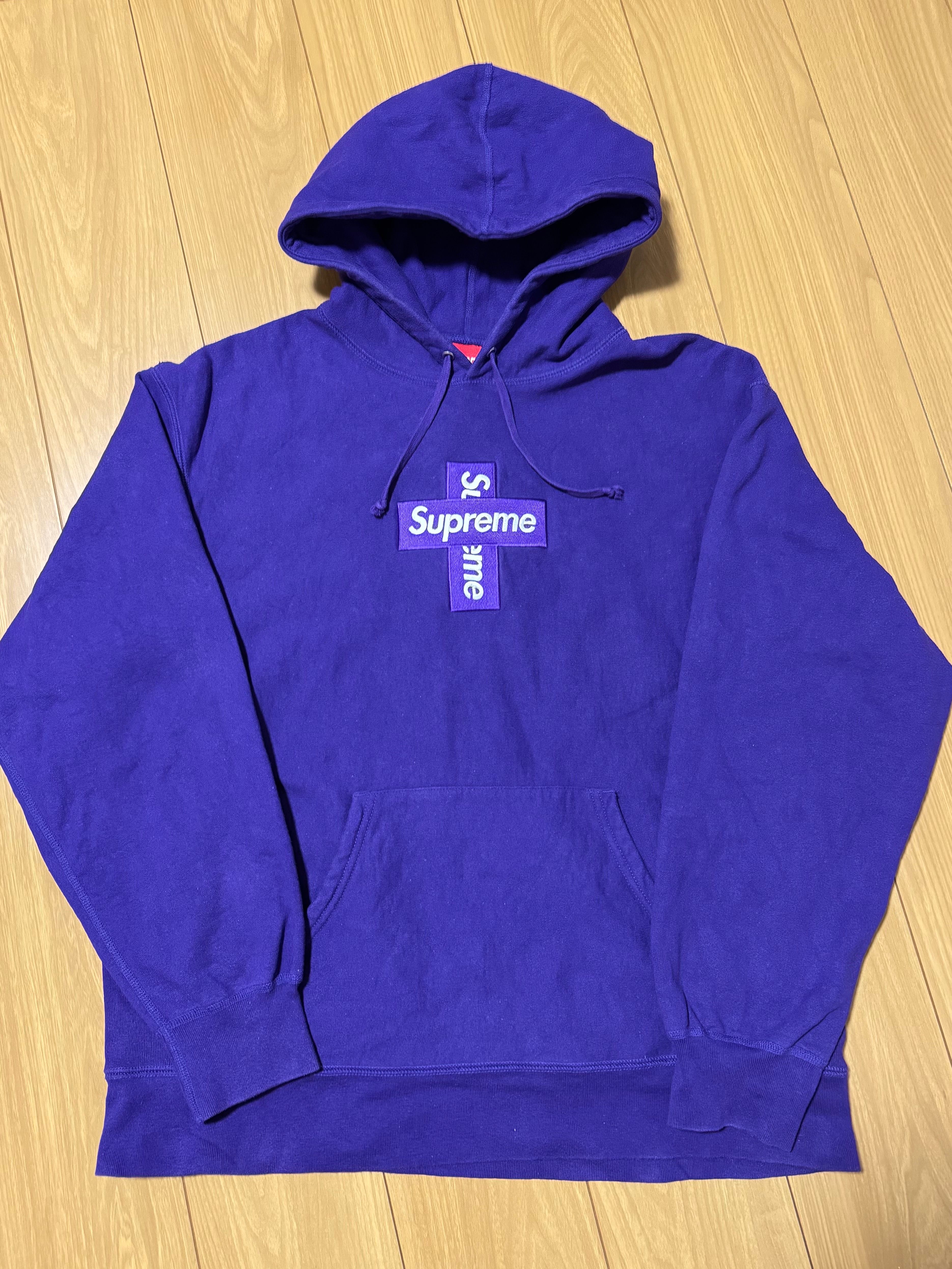 Supreme Cross Box Logo Hooded Sweatshirt "Purple"