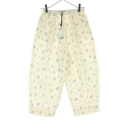 未使用 ZARA ザラ 花柄 コットンパンツ 164cm アイボリー