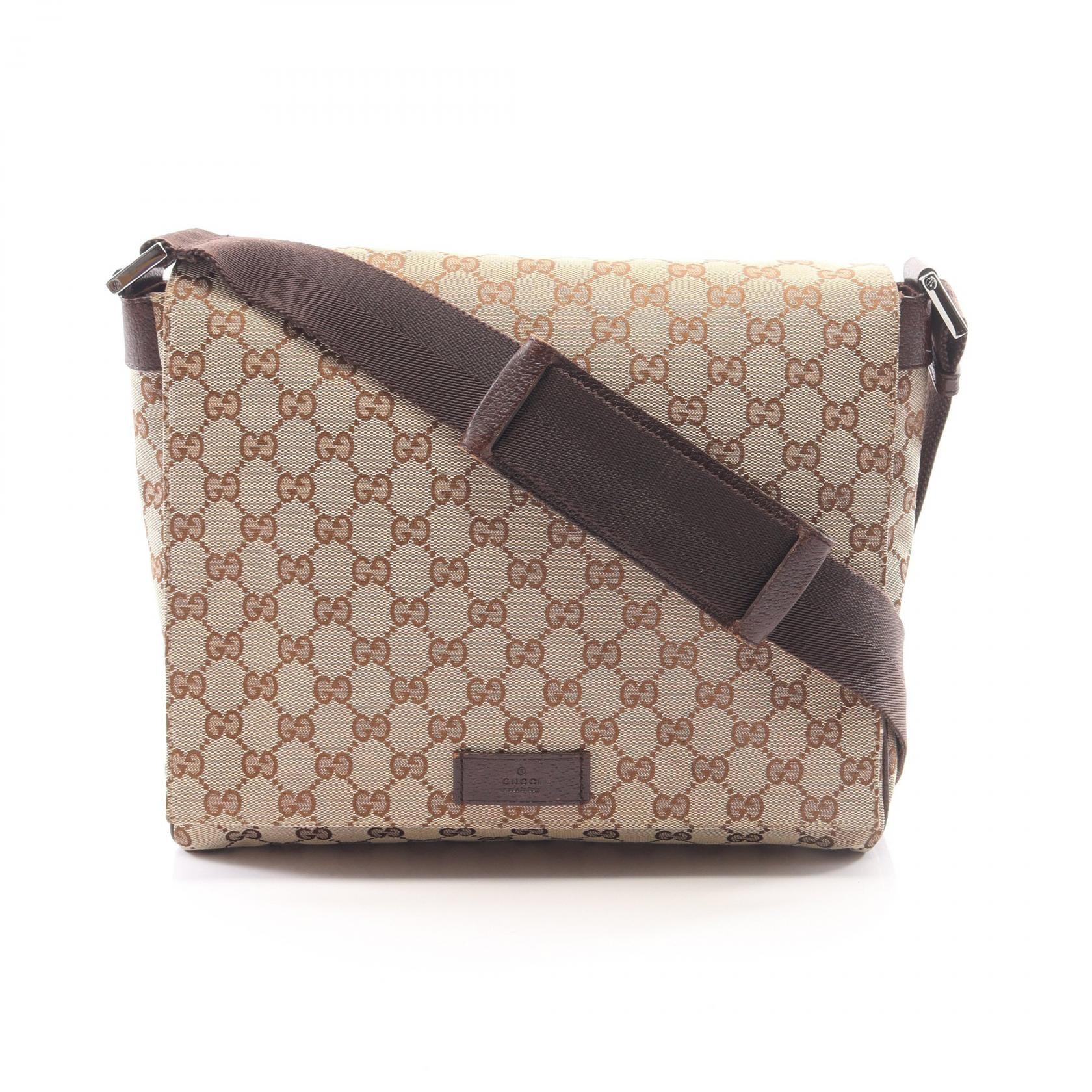 グッチ GUCCI GGキャンバス ショルダーバッグ バッグ キャンバス レザー レディース ベージュ系 / ブラウン系 146236 【中古】