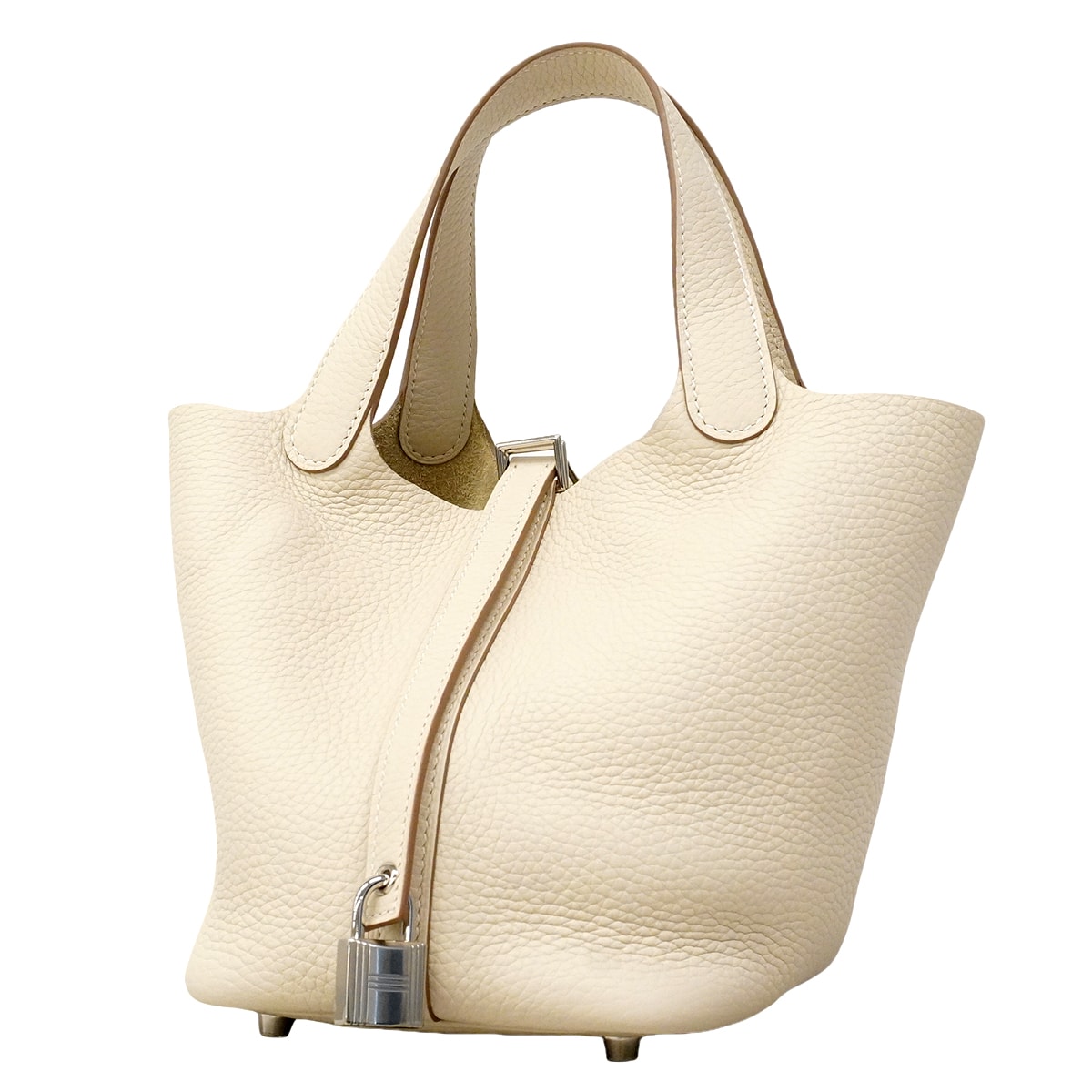 ★SALE【6gd4859】エルメス ハンドバッグ ピコタンロックPM トリヨンクレマンス クレ シルバー金具 K刻印【中古】レディース