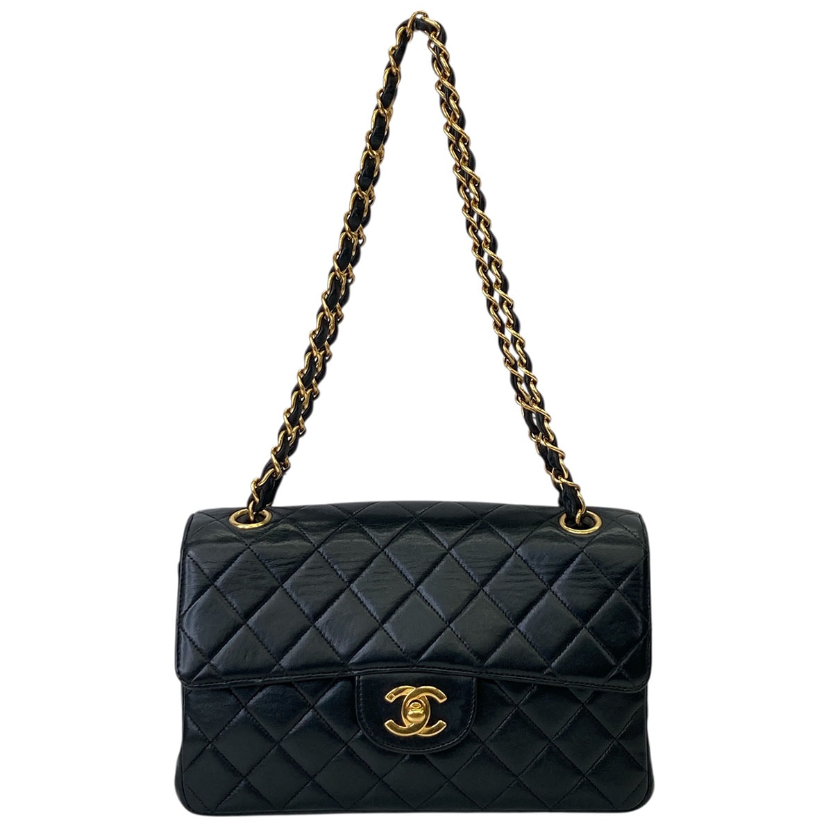 【値下げ】CHANEL シャネル マトラッセ ダブルフェイス チェーン ショルダーバッグ レザー ブラック  レディース【中古】