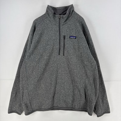 古着 パタゴニア patagonia フリース ニット ハーフジップ ベターセーター ワンポイント トレーナー ロゴ 2XL グレー メンズ