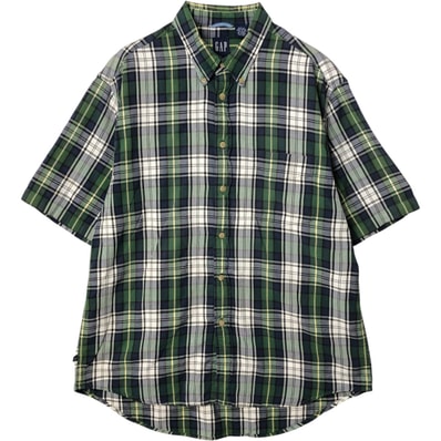 古着 90年代 ギャップ GAP オールドギャップ 半袖 ボタンダウン チェックシャツ メンズL相当 ヴィンテージ/eaa605061