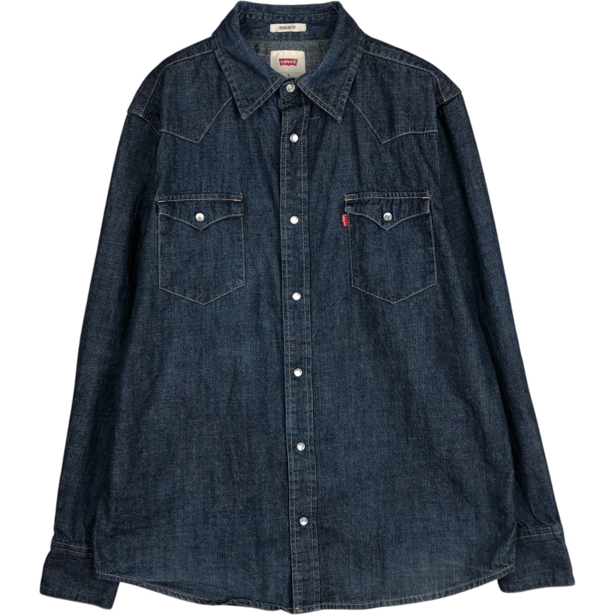 古着 リーバイス Levi's REGULAR FIT 長袖 デニム ウエスタンシャツ メンズM相当/eaa618857
