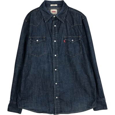 古着 リーバイス Levi's REGULAR FIT 長袖 デニム ウエスタンシャツ メンズM相当/eaa618857