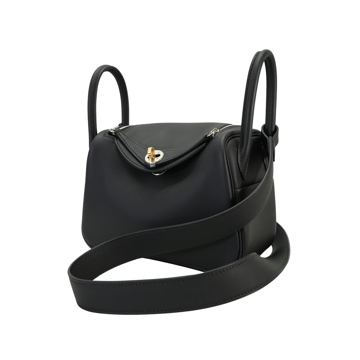 HERMES エルメス ショルダーバッグ リンディ ミニ 20 黒 (ブラック) スイフト エレクトラム金具 K刻印 新品