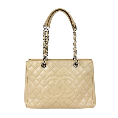 シャネル CHANEL ハンドバッグ GST キャビアスキンレザー ベージュ レディース【中古】 z11340