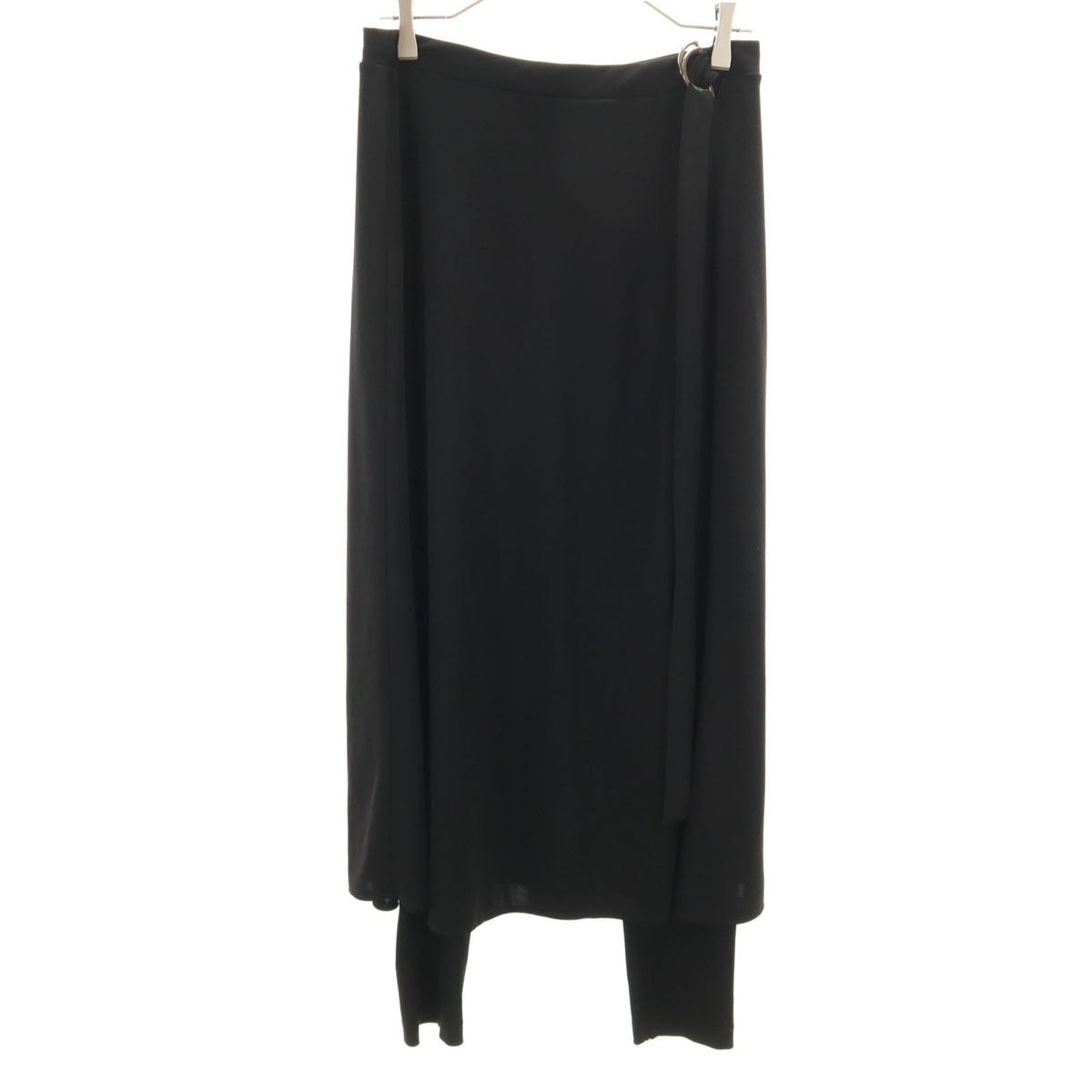 ZARA ザラ ロングスカート L ブラック インナーパンツ付き ストレッチ