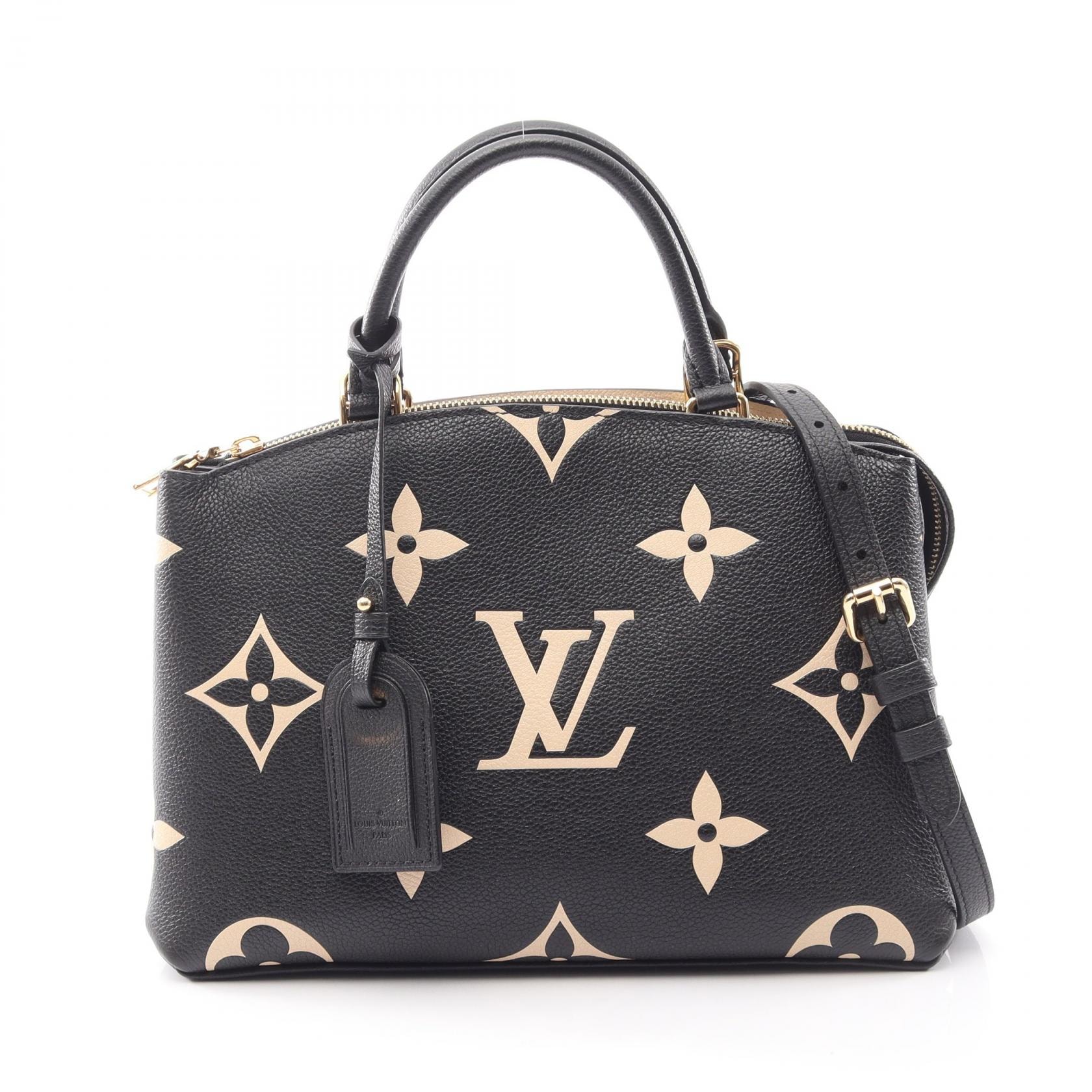 ルイ・ヴィトン LOUIS VUITTON プティ パレPM バイカラーモノグラムアンプラント 2WAY ハンドバッグ バッグ レザー モノグラム・アンプラント ベージュ レディース ブラック系 / ベージュ系 M58913 【中古】