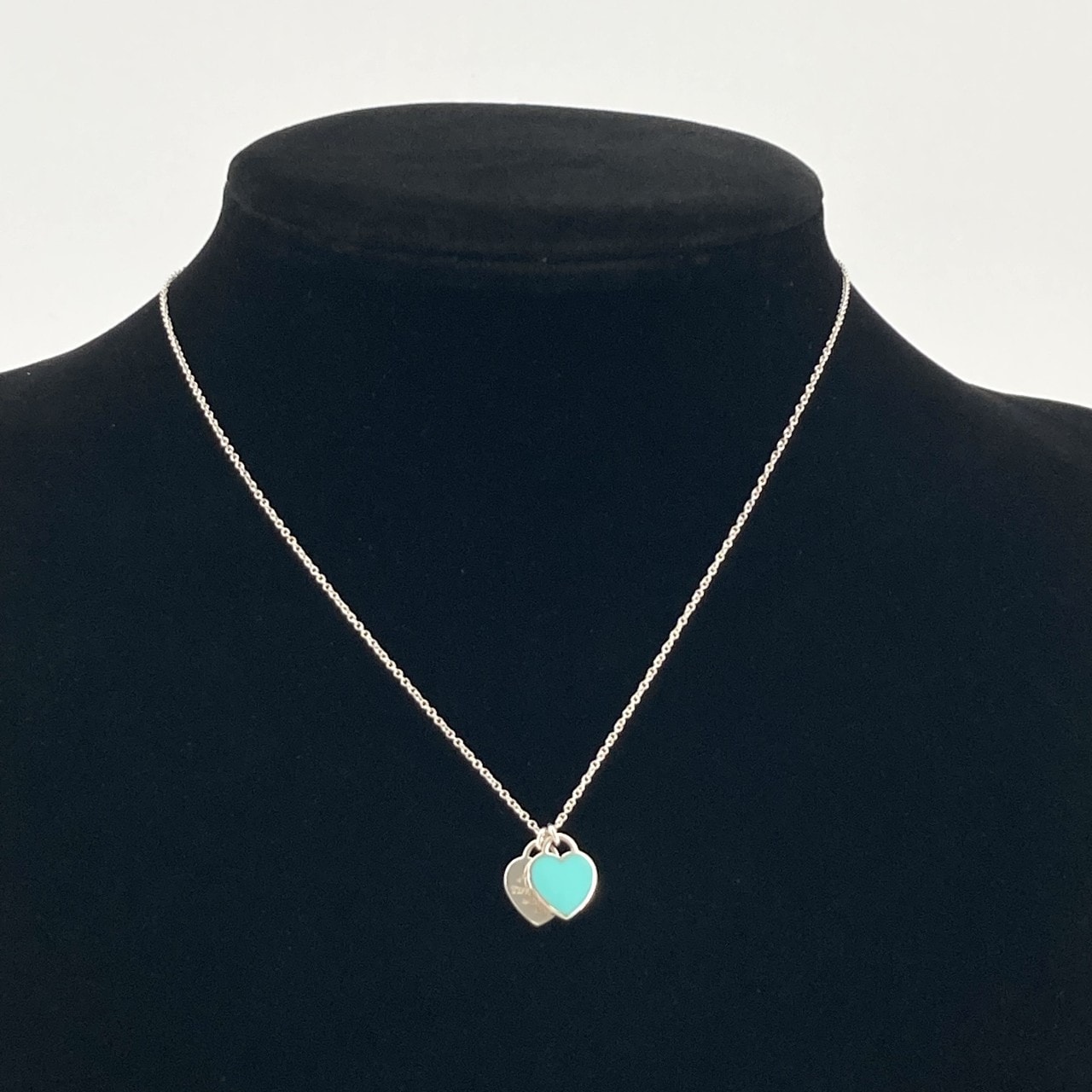 TIFFANY&Co.(ティファニー) リターン トゥ ダブル ハート タグ Ag925 ネックレス 2.54g シルバー×ブルー