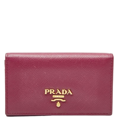 プラダ コインケース パスケース パープル サフィアーノレザー レディース PRADA 【中古】
