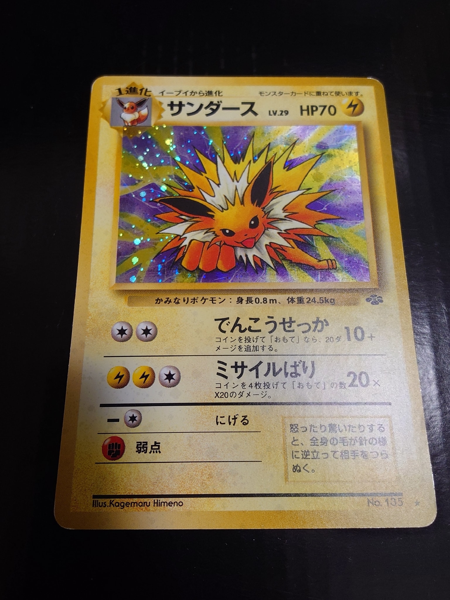 サンダース R: 旧裏 [PMCG2 No.135](拡張パック「ポケモンジャングル