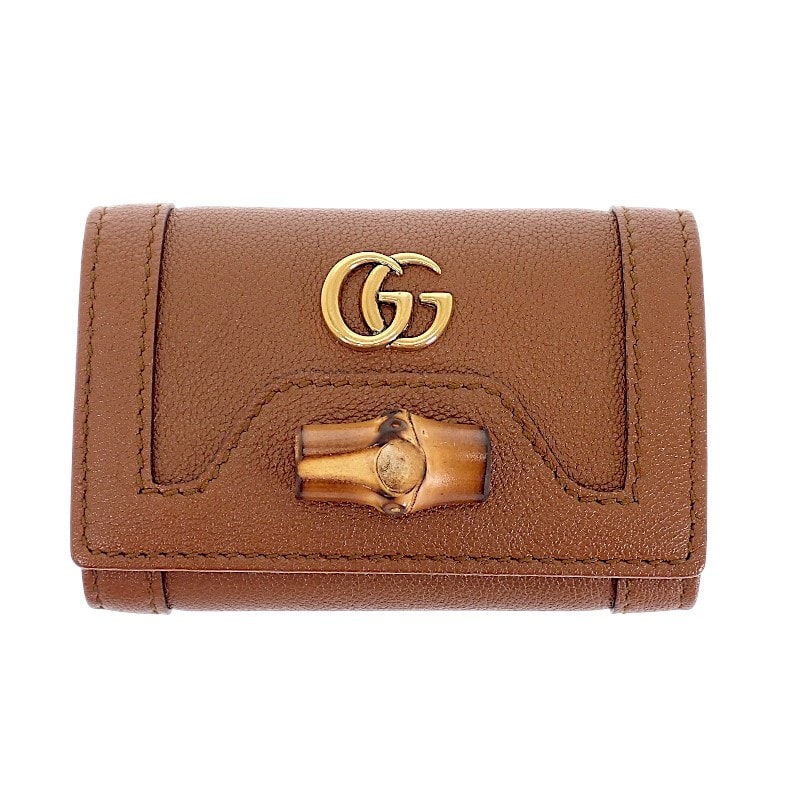 グッチ GUCCI バンブーダイアナキーケース ブラウン【中古】【Aランク】