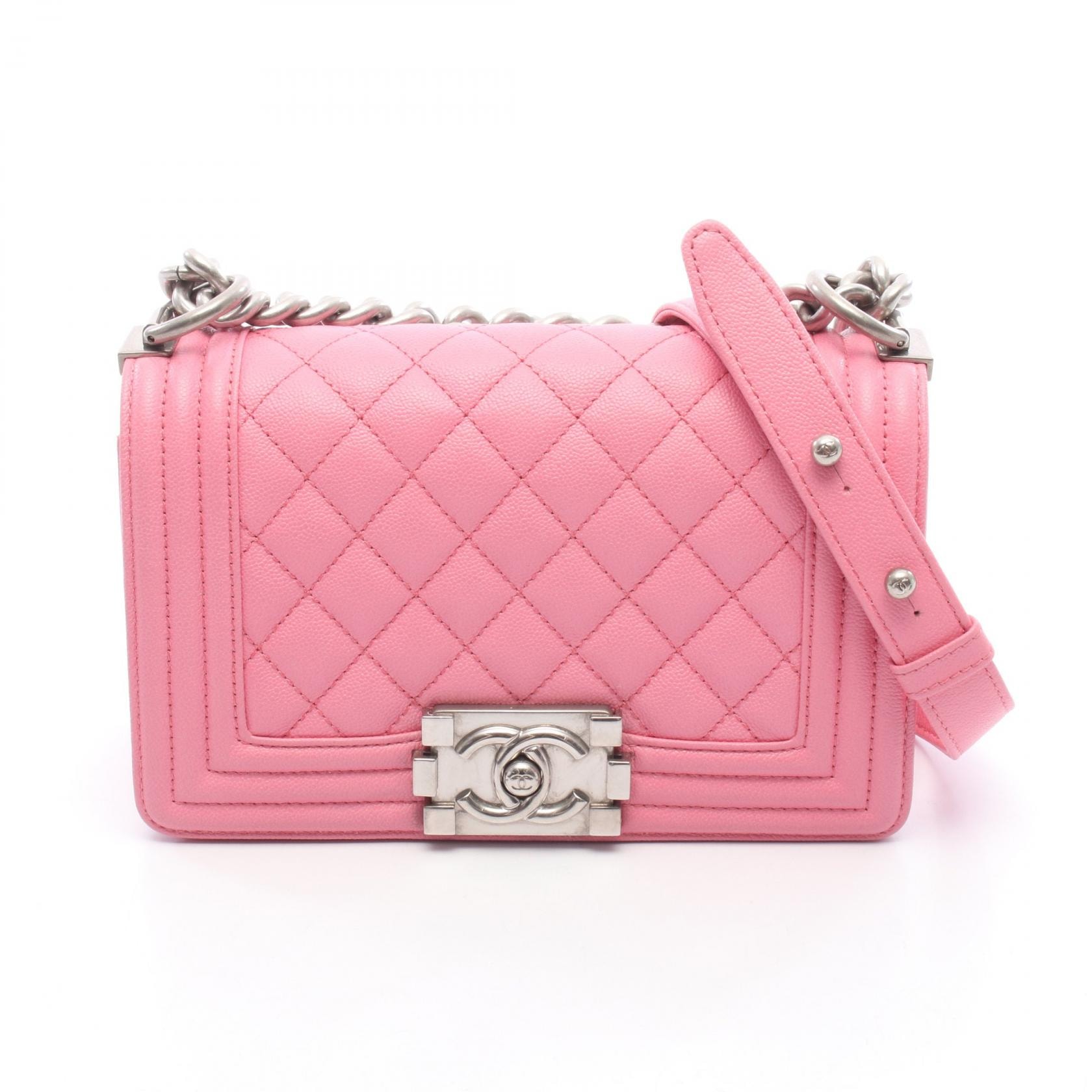 シャネル CHANEL ボーイシャネル スモール ショルダーバッグ バッグ キャビアスキン(グレインドカーフ) レディース ピンク系 A67085 【中古】