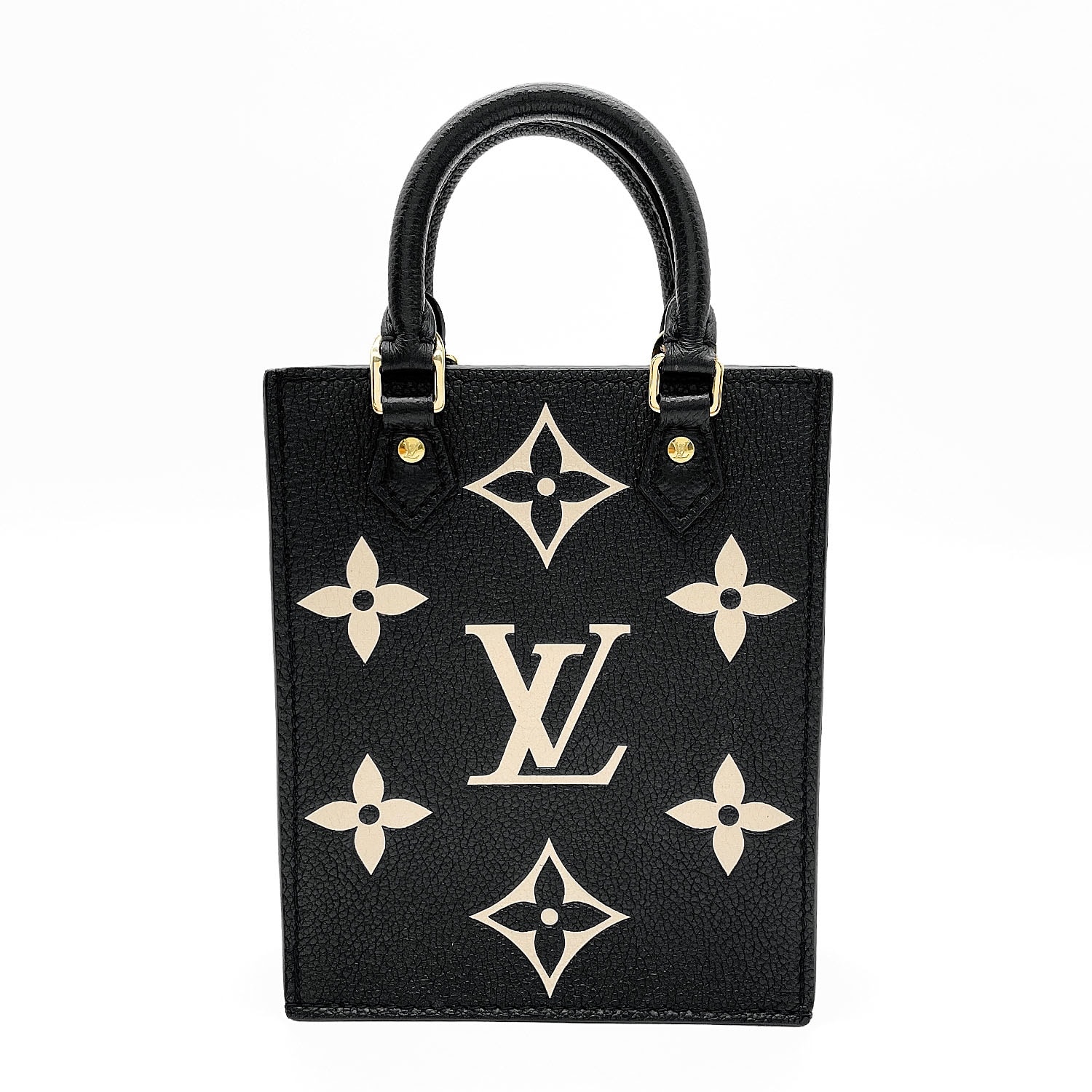 LOUIS VUITTON ルイ・ヴィトン プティット サックプラ ショルダーバッグ
 2WAY モノグラム アンプラント M57937 レザー メタル ブラック レディース
 【中古】