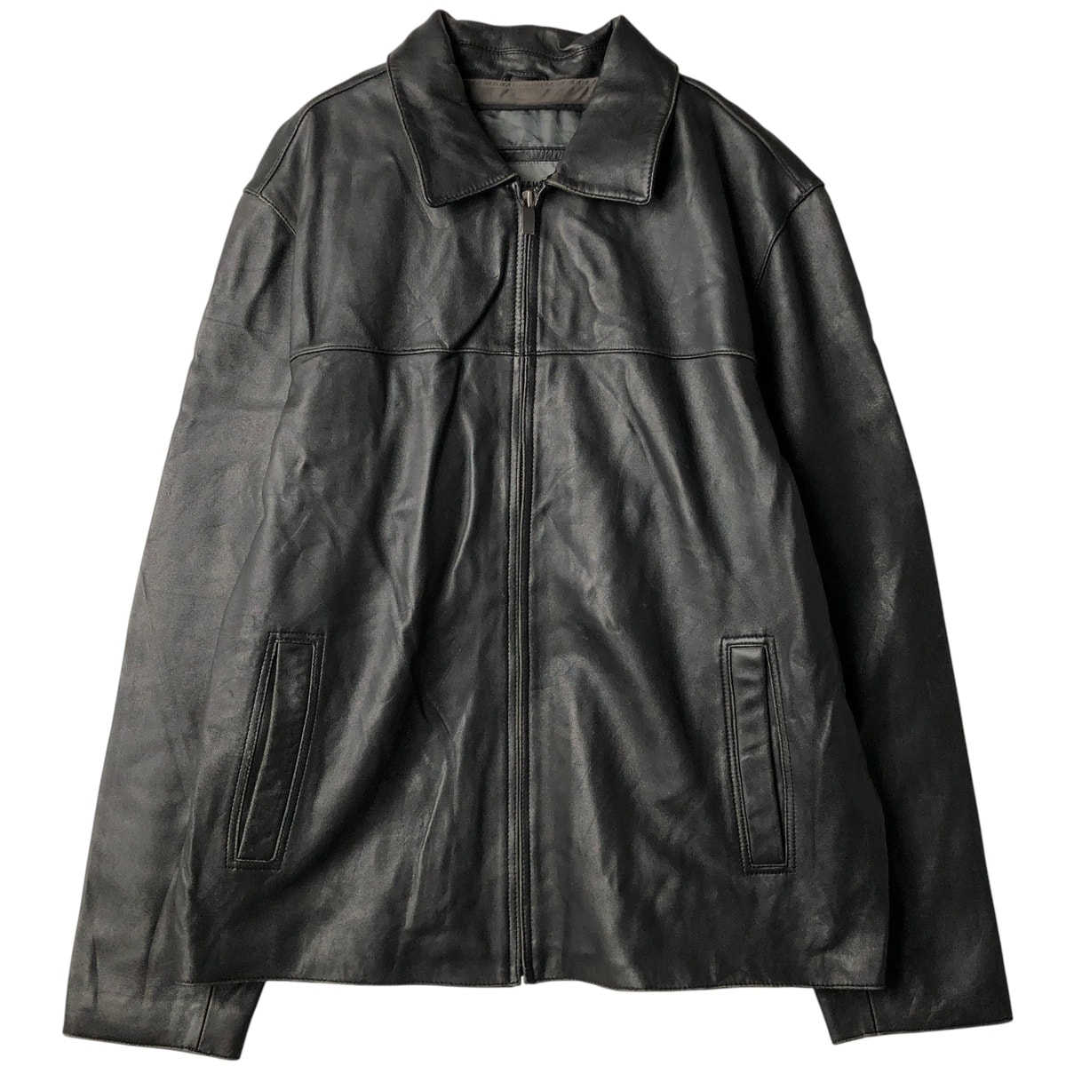 古着 ジョンストンアンドマーフィー JOHNSTON&MURPHY スイングトップタイプ レザーブルゾン メンズXL相当/eaa559094