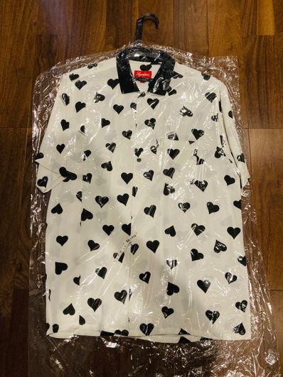 Supreme Hearts Rayon Shirt "White"