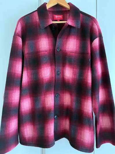 Supreme Shadow Plaid Fleece Shirt "Red"