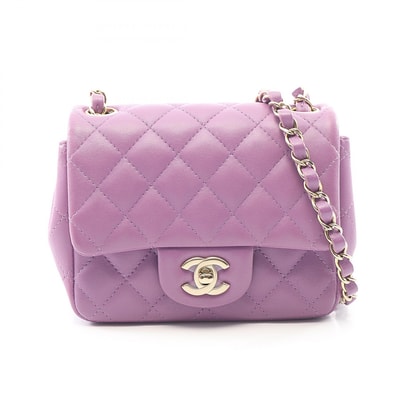 シャネル CHANEL ミニマトラッセ ショルダーバッグ バッグ ラムスキン(羊革) レディース パープル系 【中古】