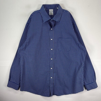 古着 ブルックスブラザーズ Brooks Brothers 長袖シャツ 胸ポケット XL ブルー系 チェック メンズ