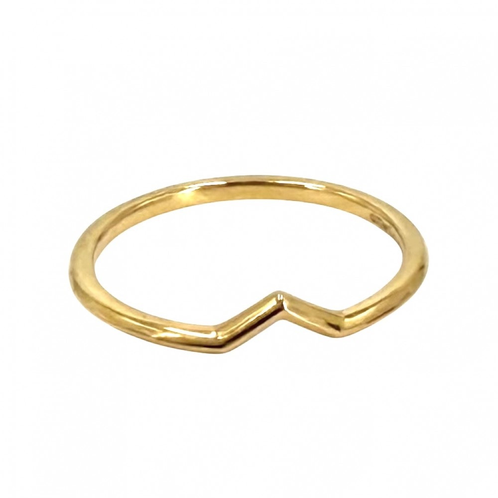 TIFFANY&Co. ティファニー 指輪 Vバンドリング ジュエリー アクセサリー Au750 18金YG K18イエローゴールド    約15号 レディース 約1.9g【中古品】