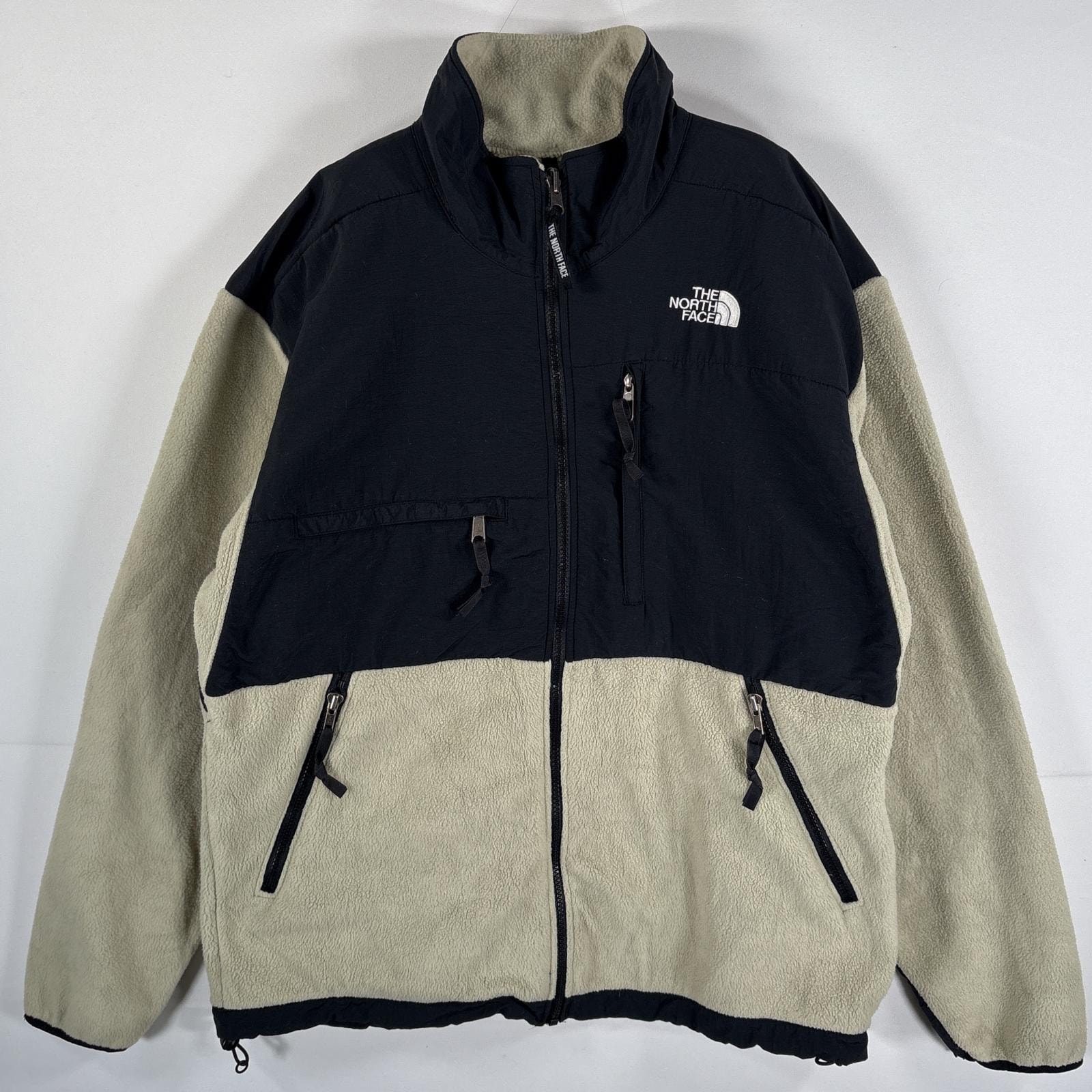 古着 90's/90年代 ザ・ノースフェイス THE NORTH FACE フリースジャケット デナリ ワンポイント ポーラテック L ベージュ ブラック メンズ