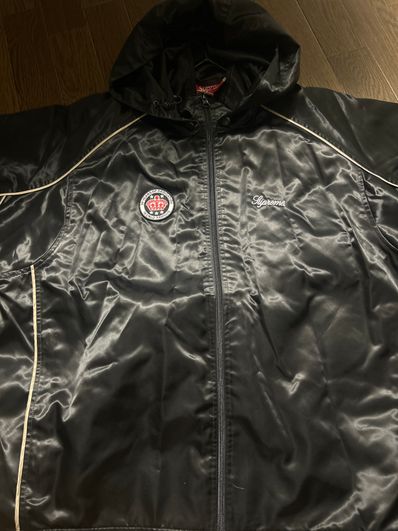 Supreme Satin Hooded Track Jacket "Black"
