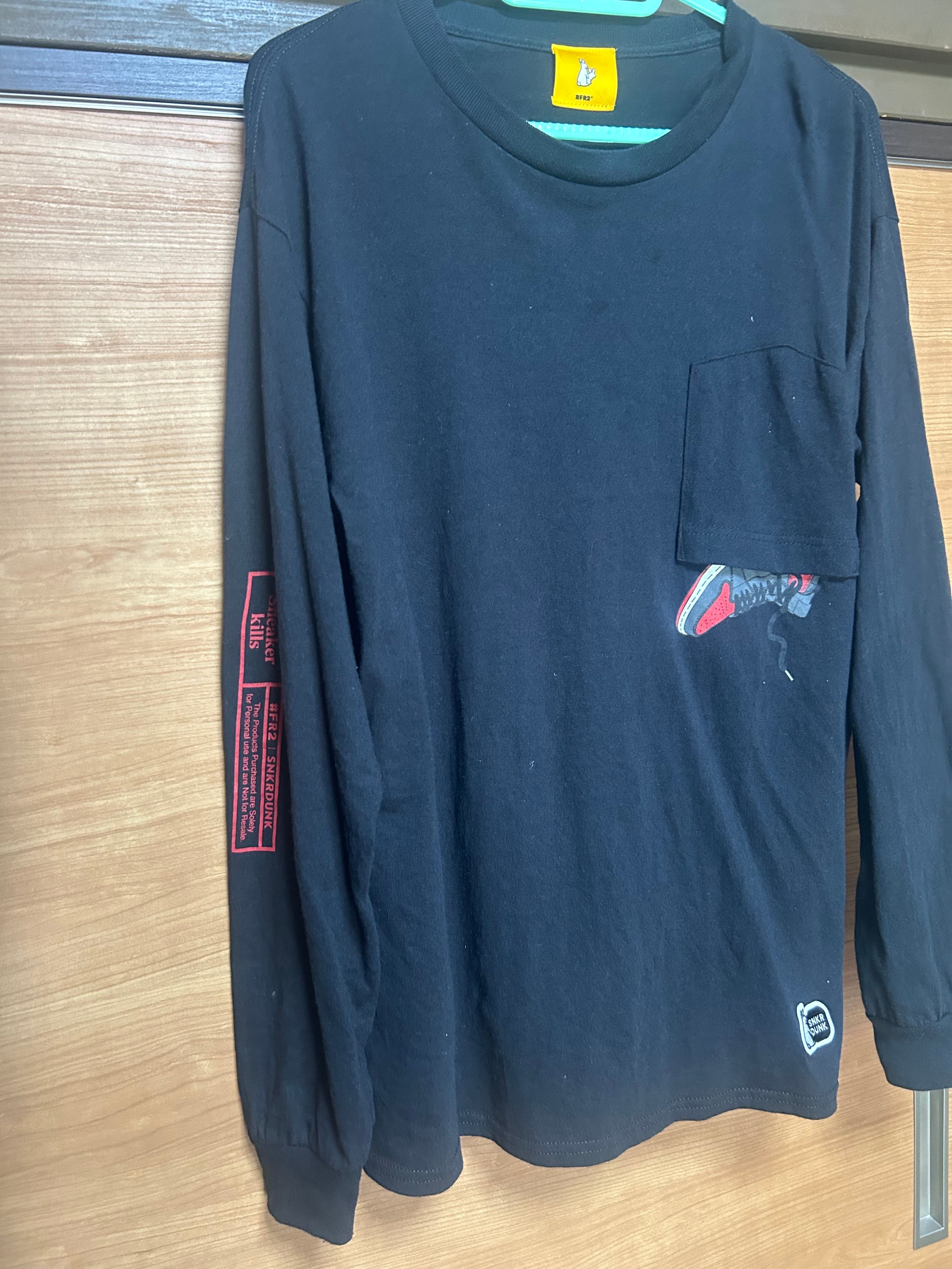 SNKRDUNK collaboration with #FR2 Sneaker kills Long sleeve T-shirt "Black×Red"