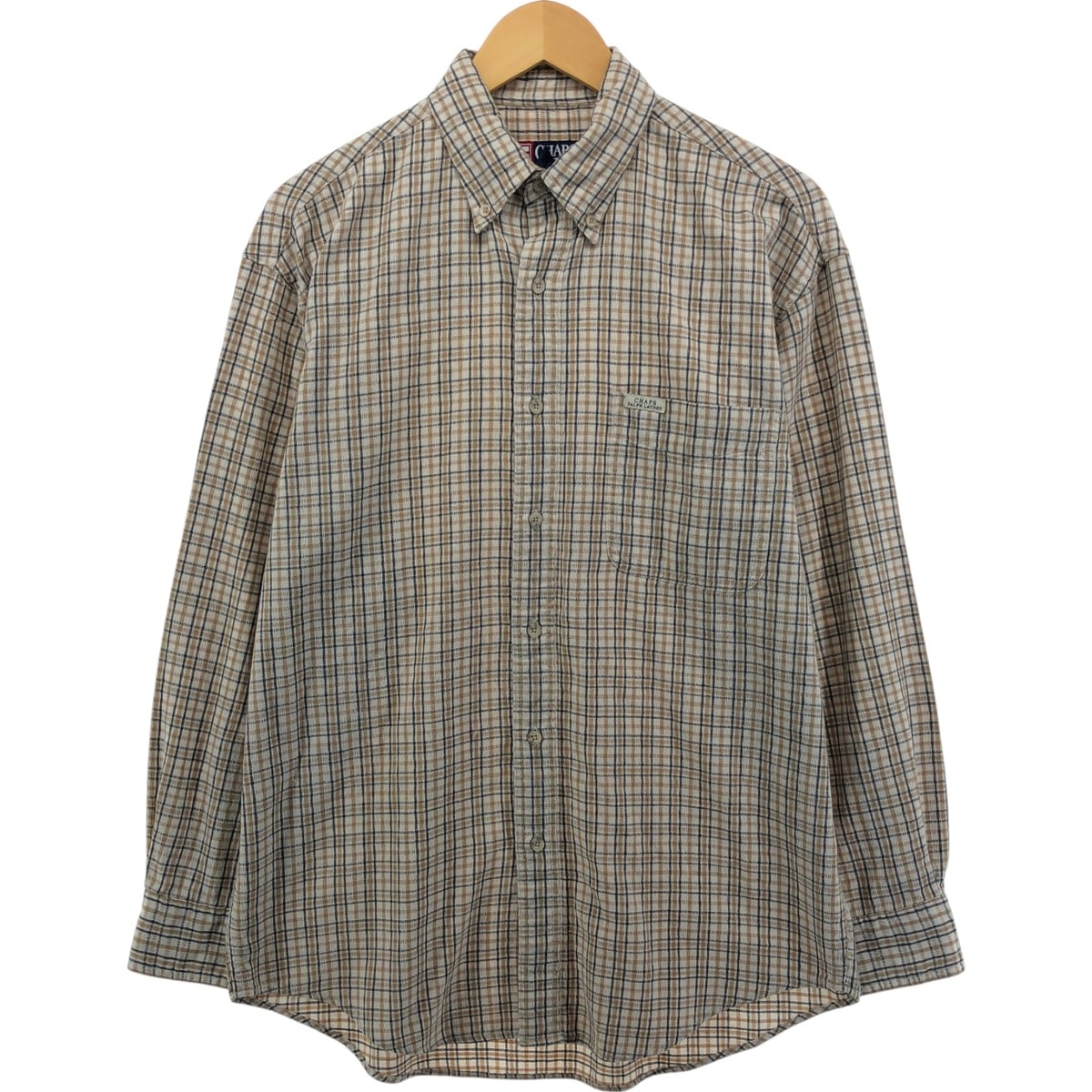 古着 90年代 ラルフローレン Ralph Lauren CHAPS チャップス 長袖 ボタンダウンチェックシャツ メンズM相当 ヴィンテージ/eaa551814