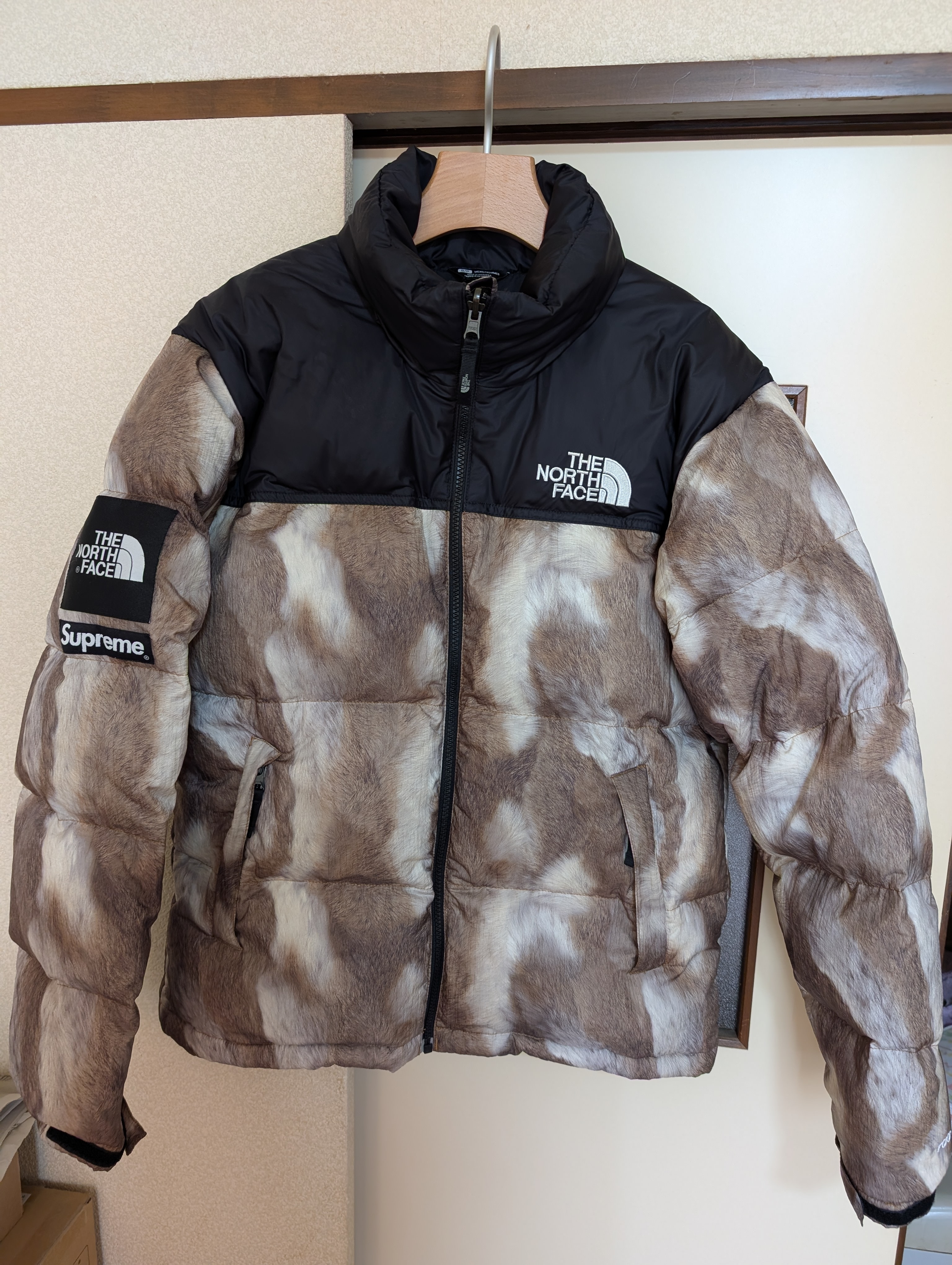 Supreme x The North Face Fur Print Nuptse Jacket "Brown"