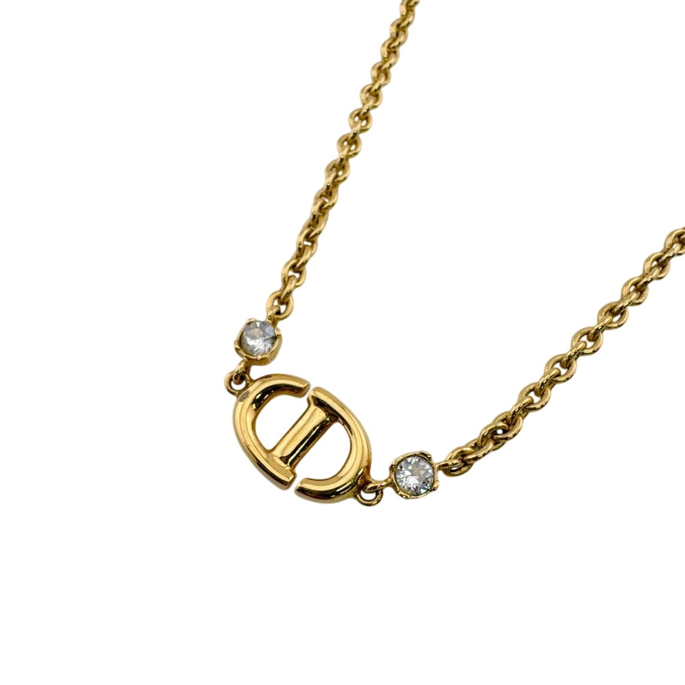 ディオール Dior ネックレス CD ネイビー CDロゴ N1823 ゴールド